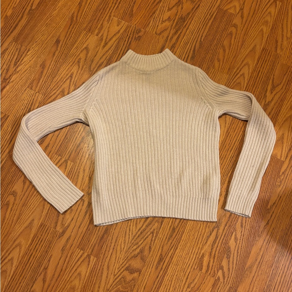 H&M Women's Ribbed Lightest Baby Pink Pullover Sweater